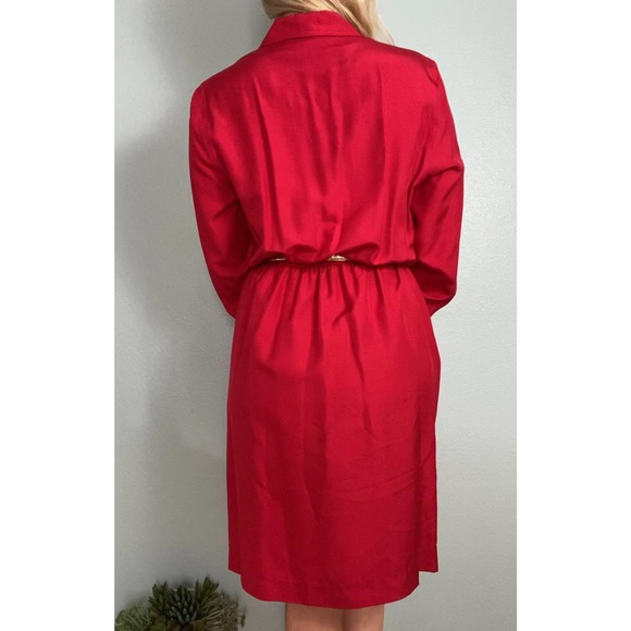 Classy Silk Red Dress Sz 12 - Picture 4 of 4